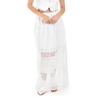 Foto 2 | Falda Larga Con Detalles De Encanje Roman Fashion /juvenil, 238 (blanco) Blanco