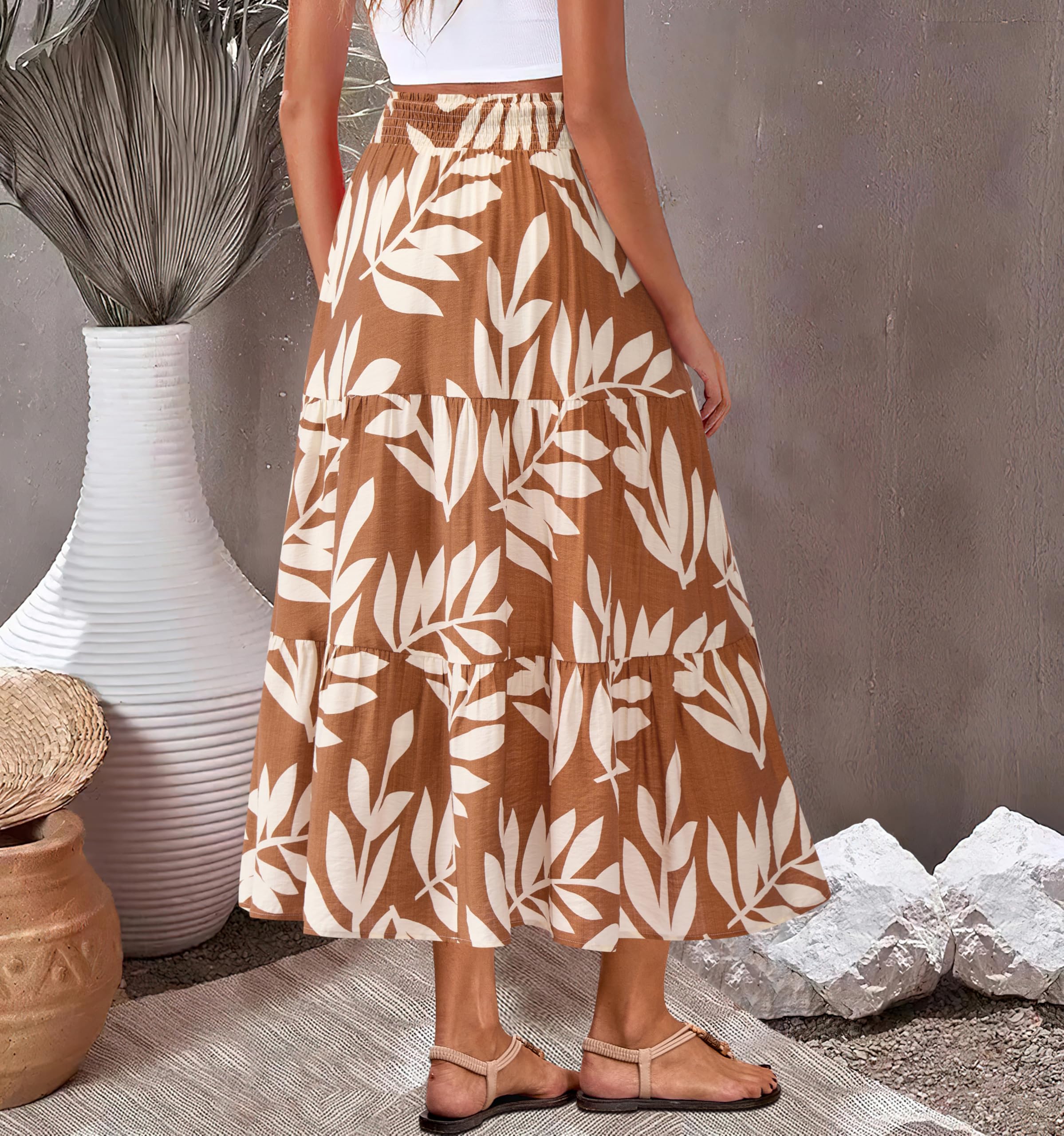 Foto 5 | Falda Btfbm Midi Con Estampado Floral Maxi Para Mujer Verano 2025 - Venta Internacional.
