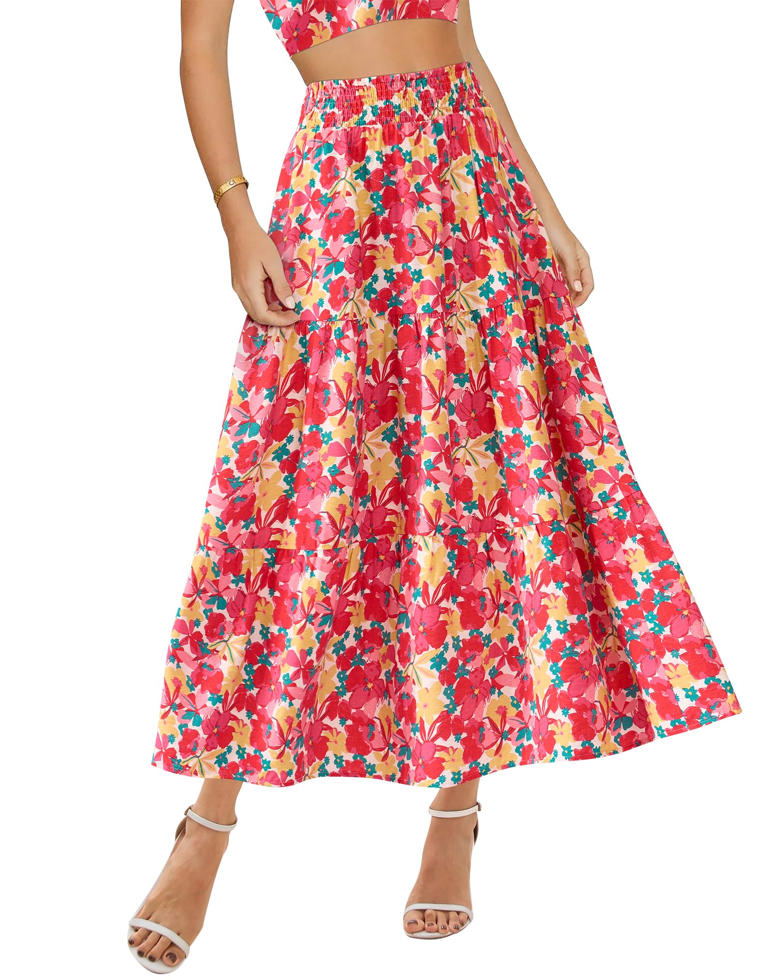 Falda Btfbm Midi Con Estampado Floral Maxi Para Mujer Verano 2025 - Venta Internacional.