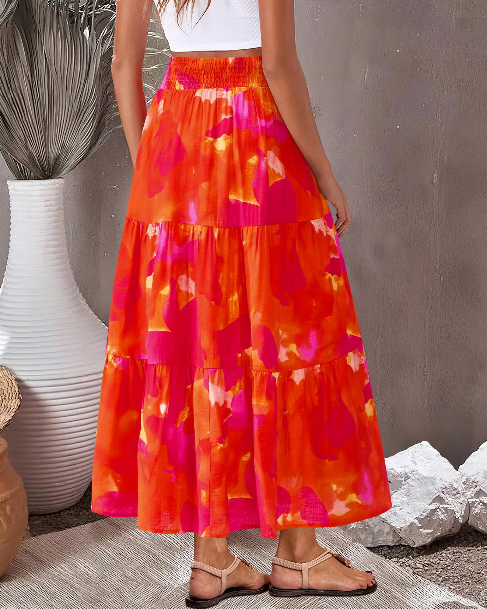 Foto 6 pulgar | Falda Btfbm Midi Con Estampado Floral Maxi Para Mujer Verano 2025 - Venta Internacional.