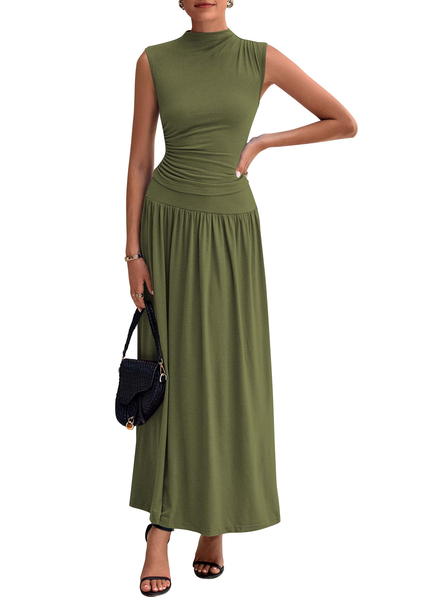 Conjunto De Faldas Prettygarden 2025, Camiseta Sin Mangas Fruncida De Verano, Maxi Falda - Venta Internacional.