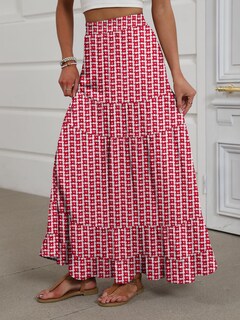 Foto 3 | Falda Larga Anrabess, Elástica, Cintura Alta, En Forma De A - Venta Internacional.