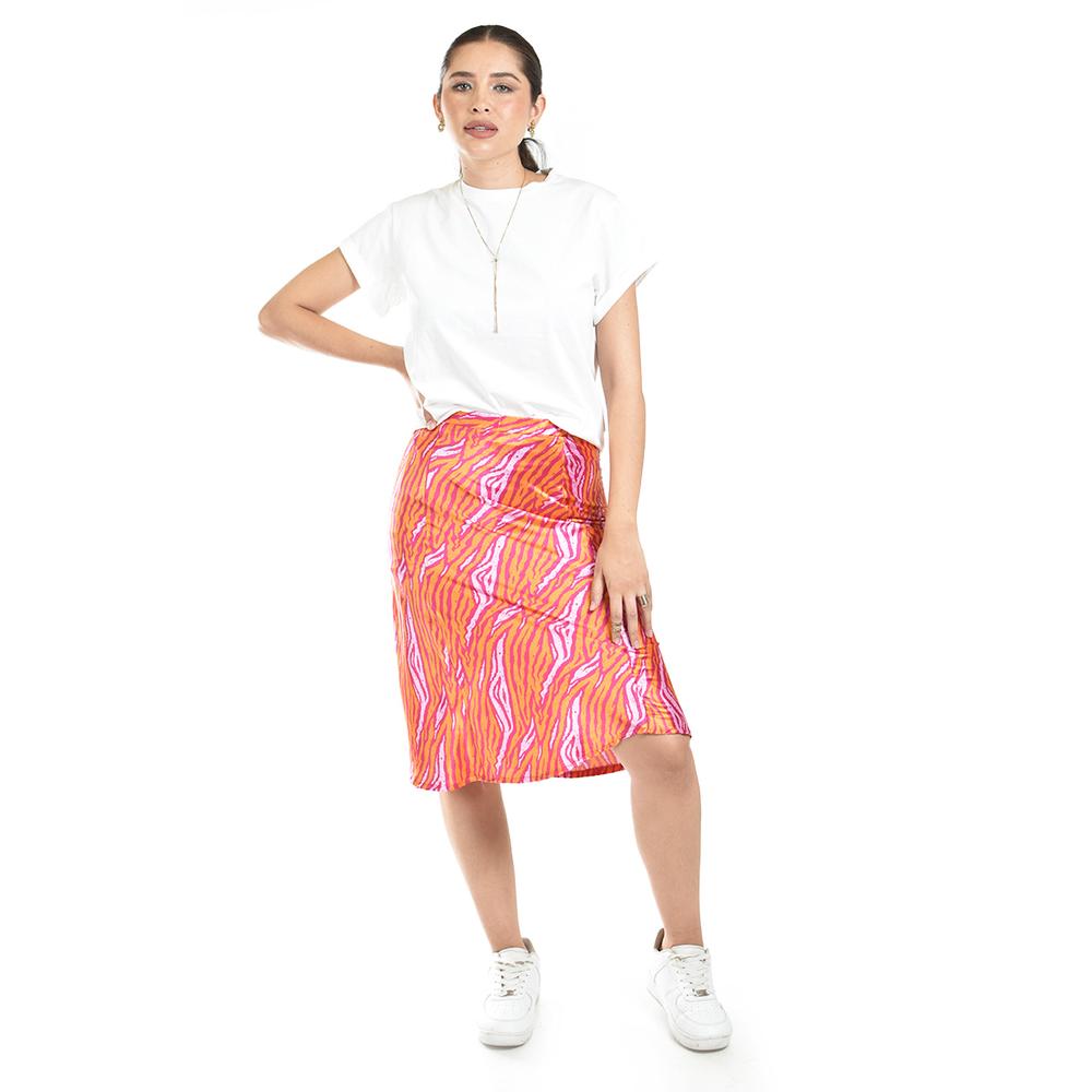 Foto 1 | Falda Midi Animal Print Roman Fashion /juvenil, 4902 (animal Print) Fucsia