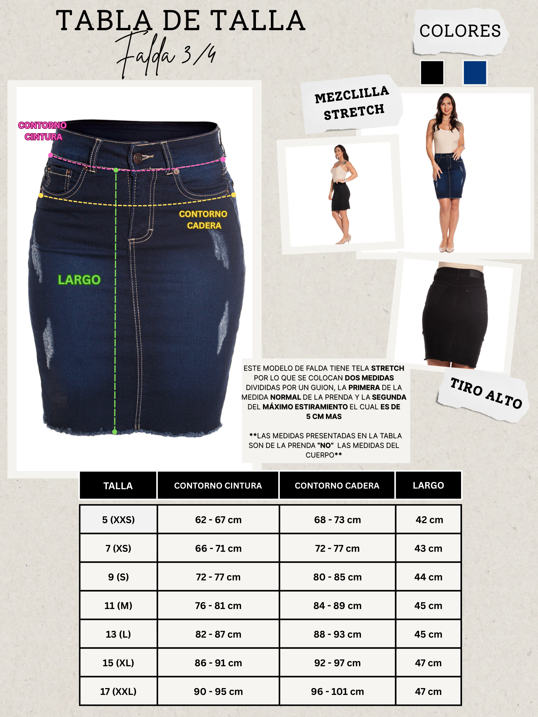 Foto 7 pulgar | Falda De Mezclilla Stretch Para Mujer A La Rodilla 3/4 Detalles De Desgastado Pineda Jeans Azul Oscuro