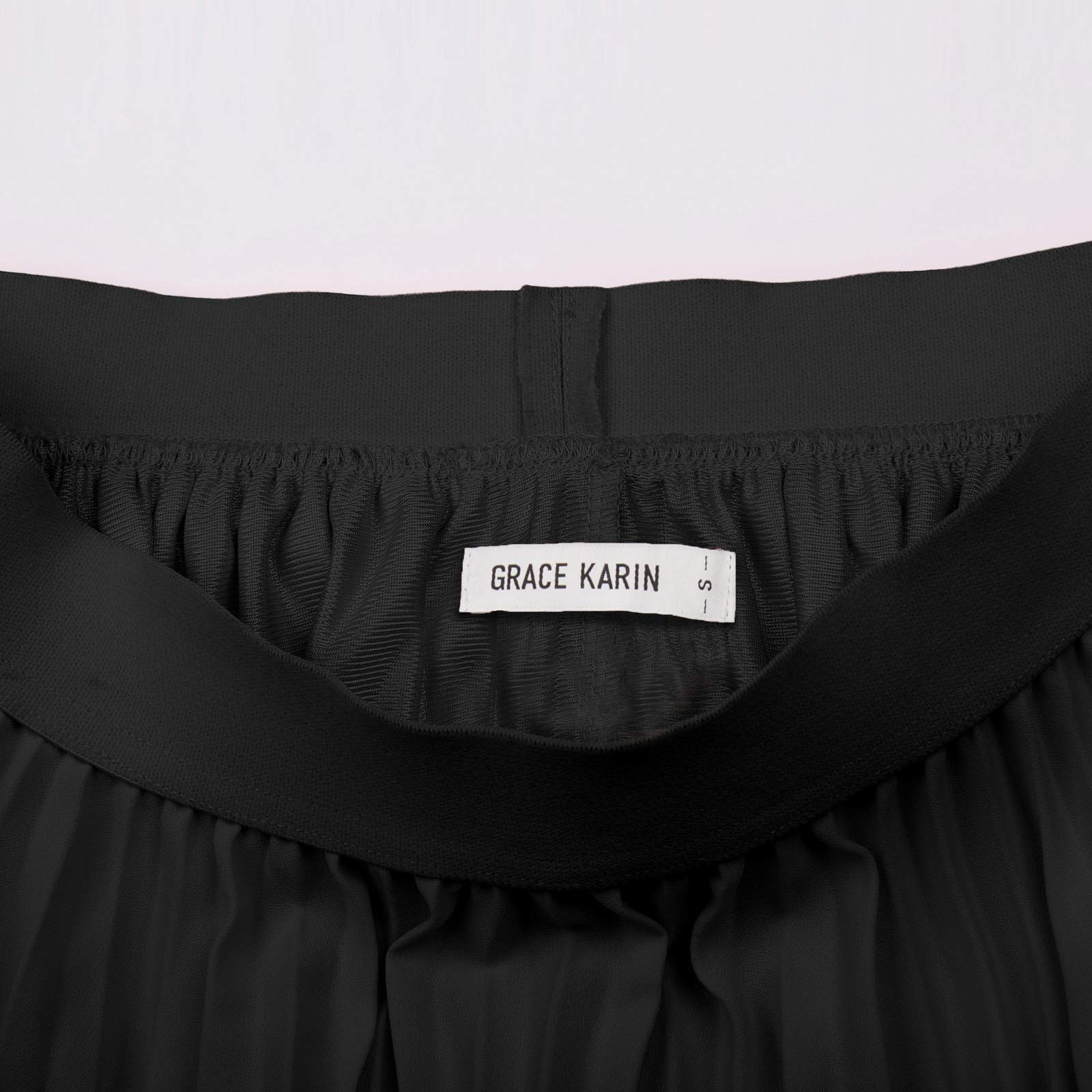 Foto 6 pulgar | Falda Grace Karin De Chifón, Cintura Alta, Acampanada, Línea A, Negra M - Venta Internacional.