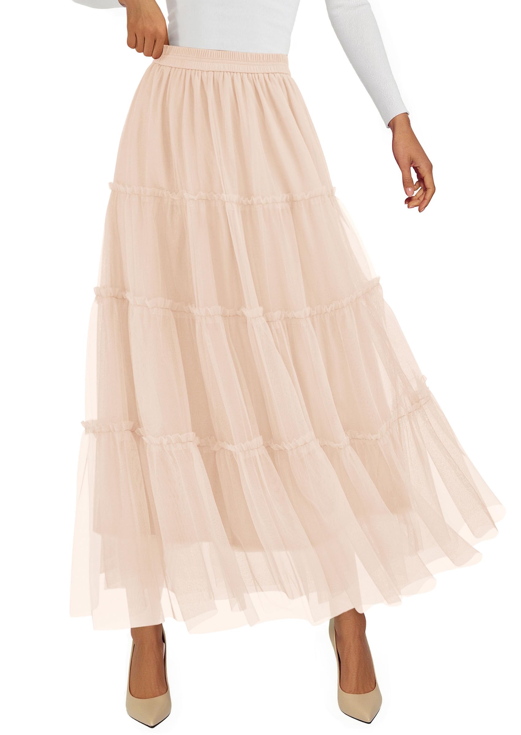 Foto 1 | Falda Prettygarden De Tul Para Mujer  Moda Otoñal  Maxi En Forma De A - Venta Internacional.