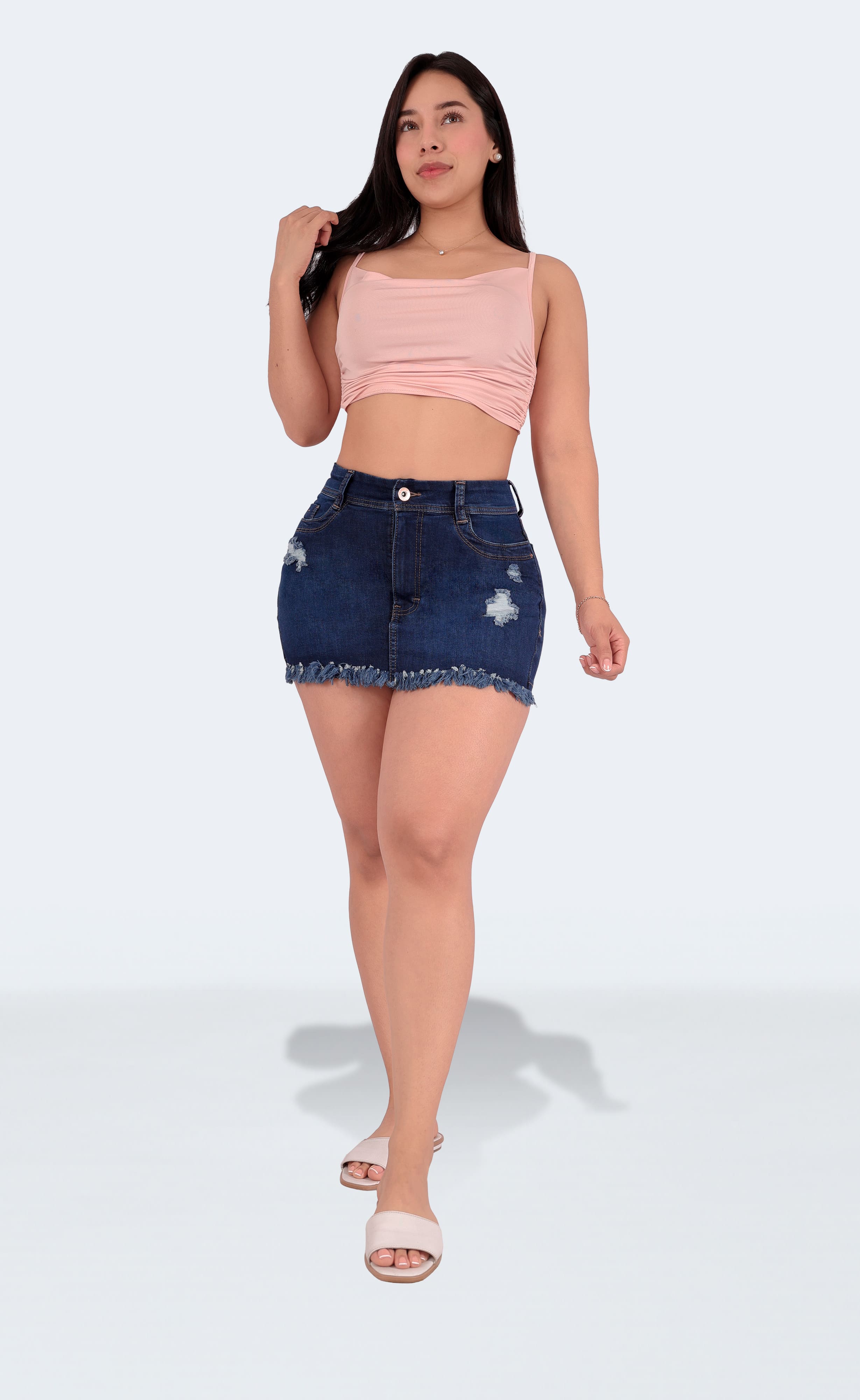 Foto 7 | Falda Corta  Short Falda Dama Casual  Mini Falda Demin Mezclilla Sea Brazil