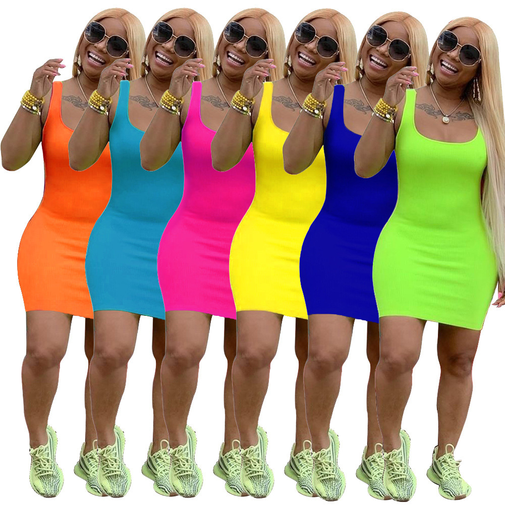 Foto 2 pulgar | Minivestido Sin Mangas Para Mujer, Falda Ajustada De Talla Grande - Venta Internacional.