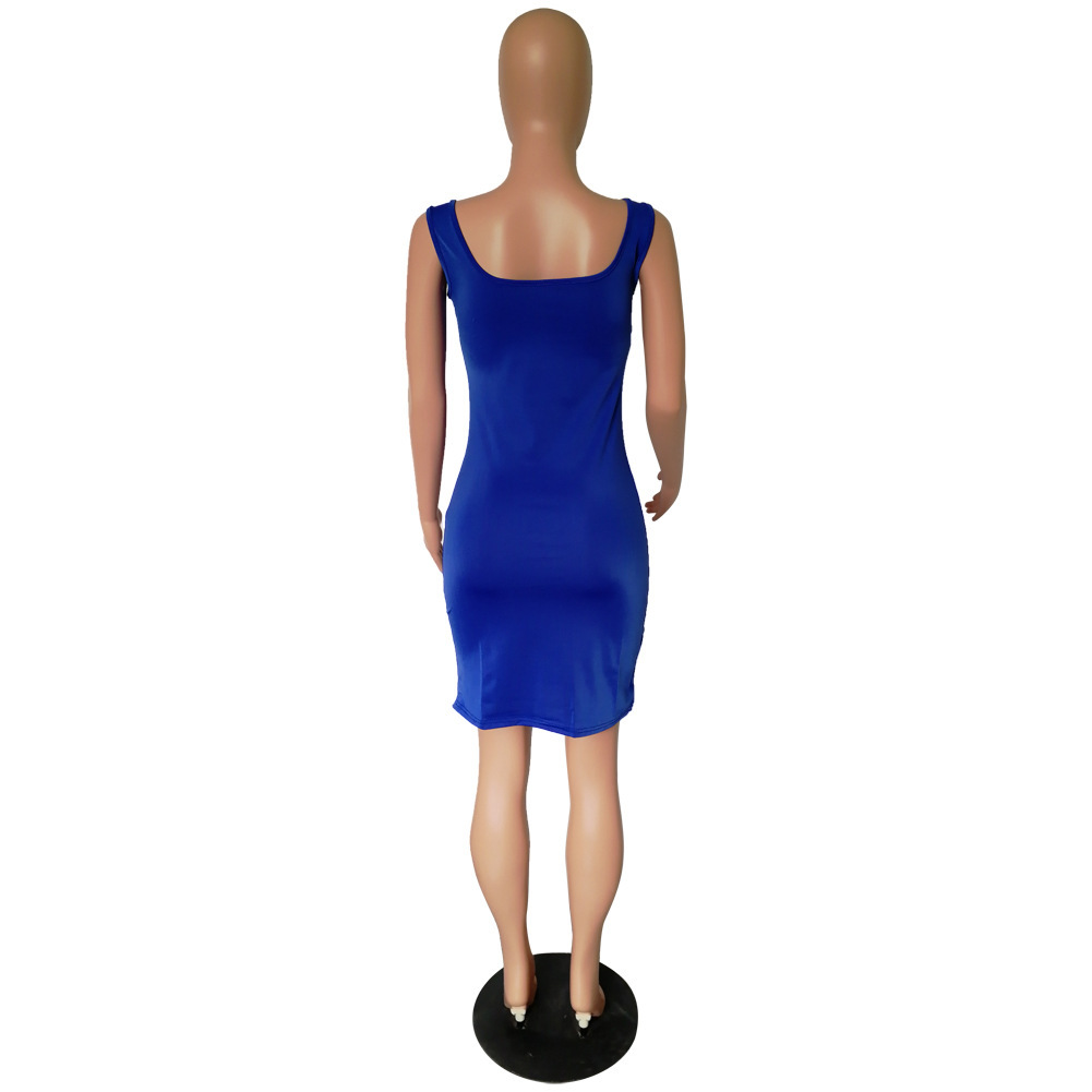 Foto 6 pulgar | Minivestido Sin Mangas Para Mujer, Falda Ajustada De Talla Grande - Venta Internacional.