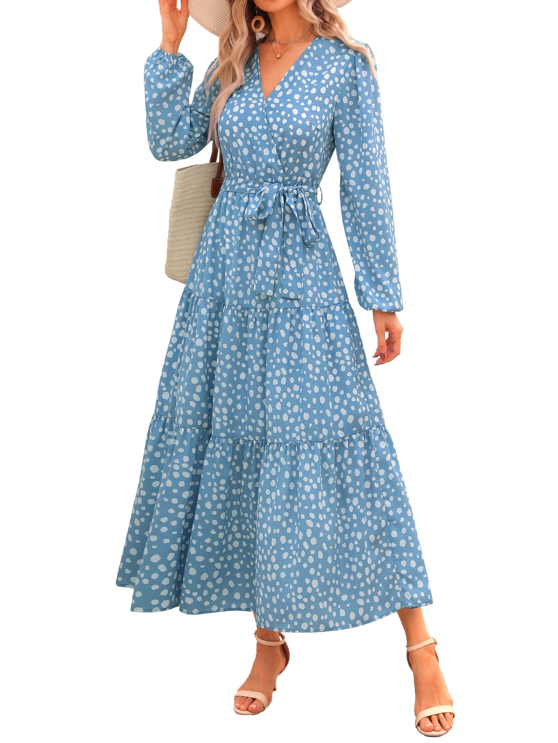 Foto 1 | Vestido Largo Prettygarden Con Estampado Floral De Manga Larga Para Mujer - Venta Internacional.