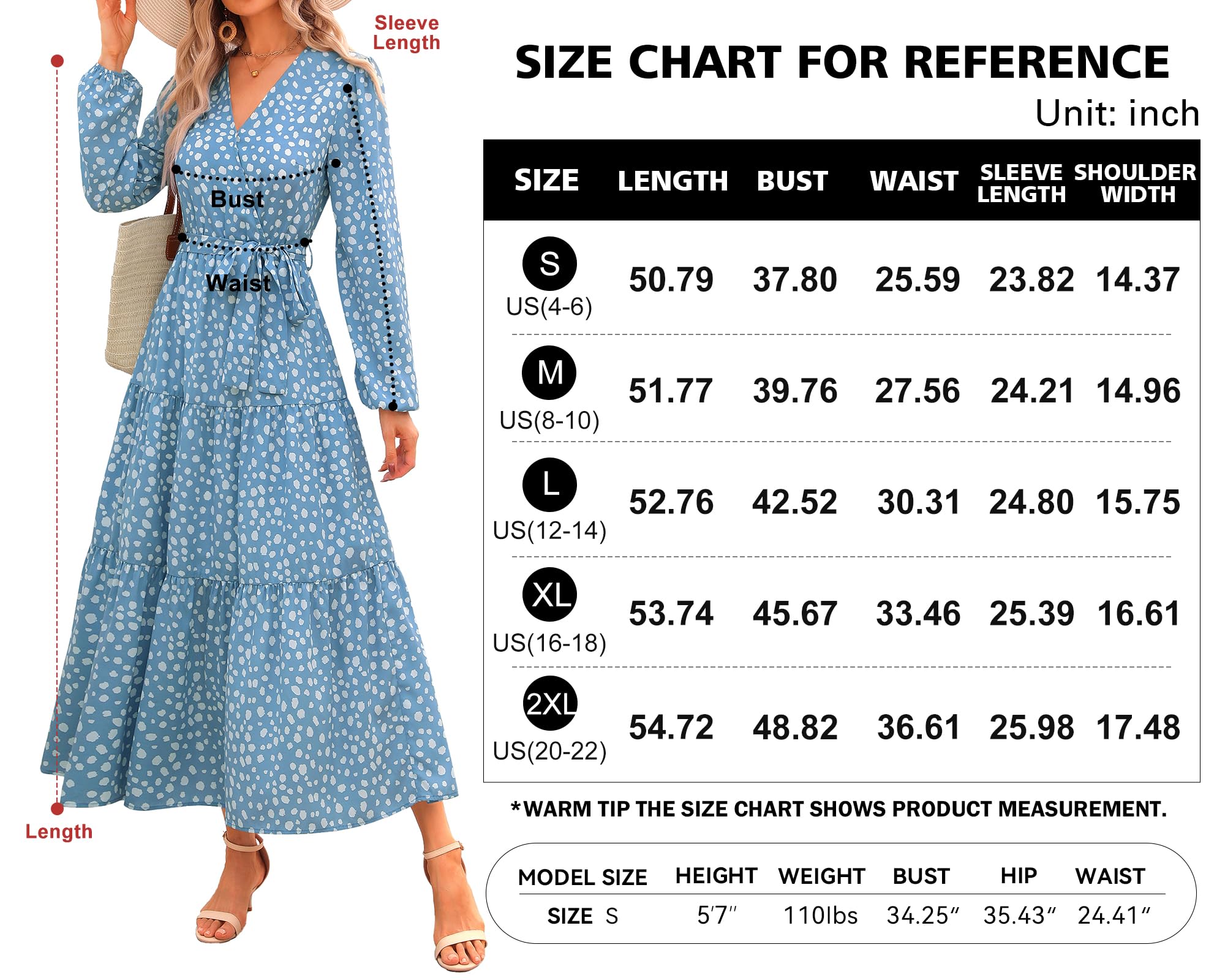 Foto 6 | Vestido Largo Prettygarden Con Estampado Floral De Manga Larga Para Mujer - Venta Internacional.
