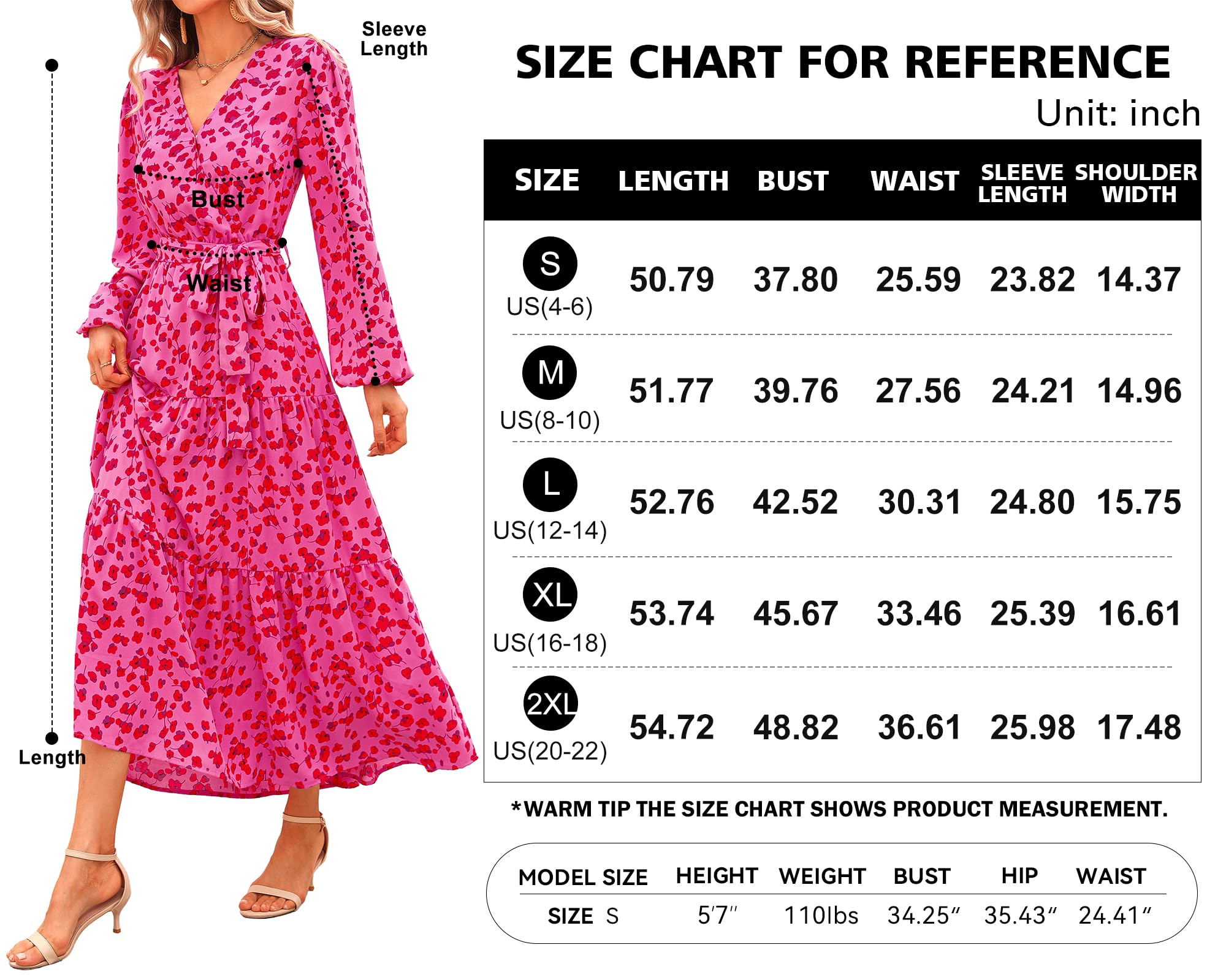Foto 7 pulgar | Vestido Largo Prettygarden Para Mujer, Estampado Floral, Chifón, Color Rojo - Venta Internacional.
