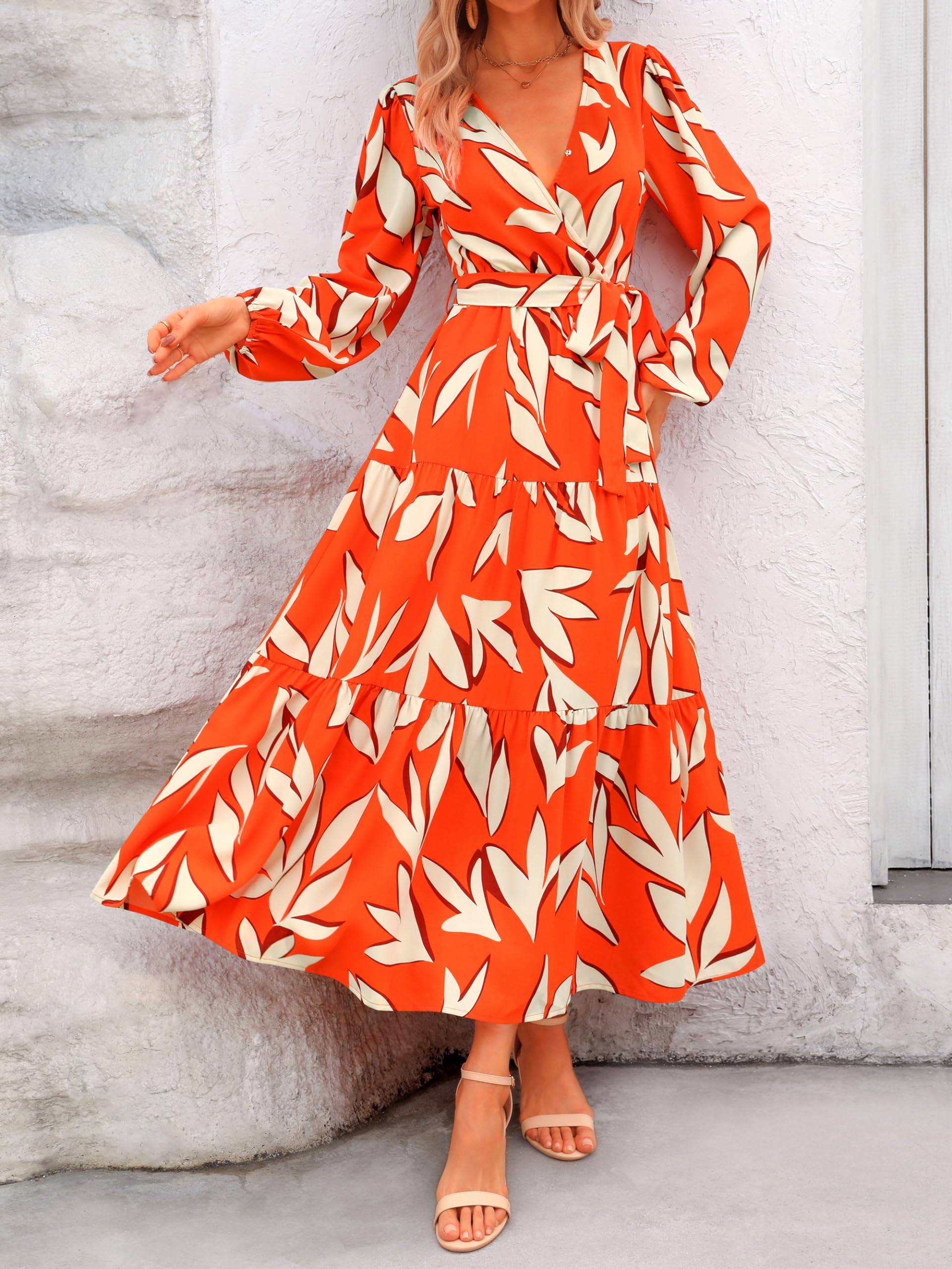 Foto 5 pulgar | Vestido Largo Prettygarden Floral Para Mujer De Gasa De Otoño - Venta Internacional.