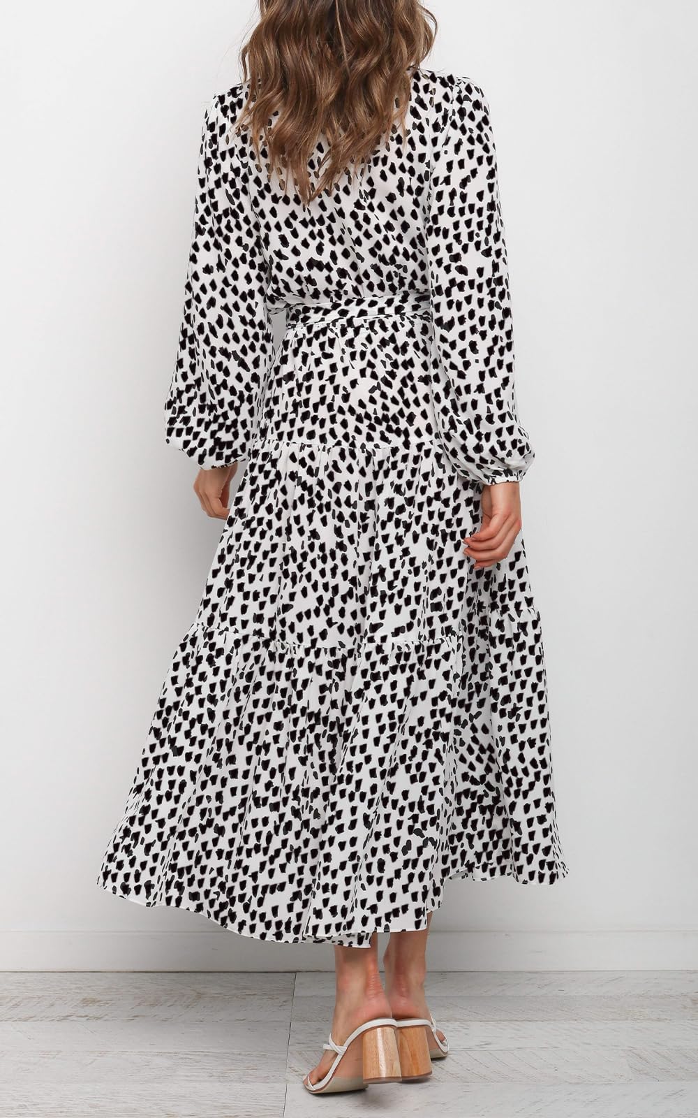 Foto 4 | Vestido Largo Prettygarden Con Estampado Floral De Otoño, Manga Larga Y Cuello En V - Venta Internacional.
