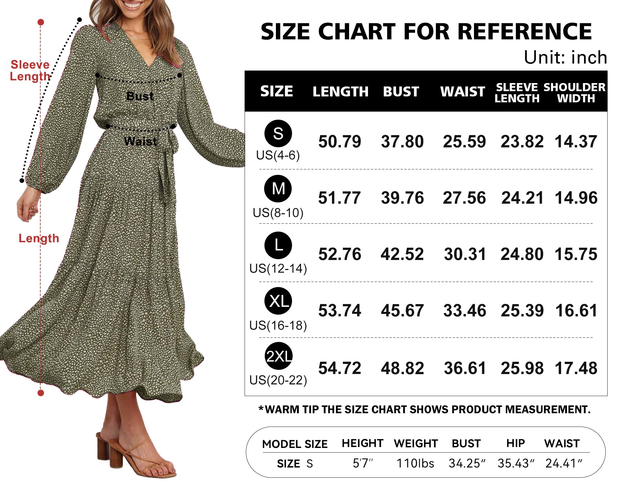 Foto 6 | Vestido Largo Prettygarden Para Mujer, Estampado Floral, Chifón, Talla Pequeña - Venta Internacional.