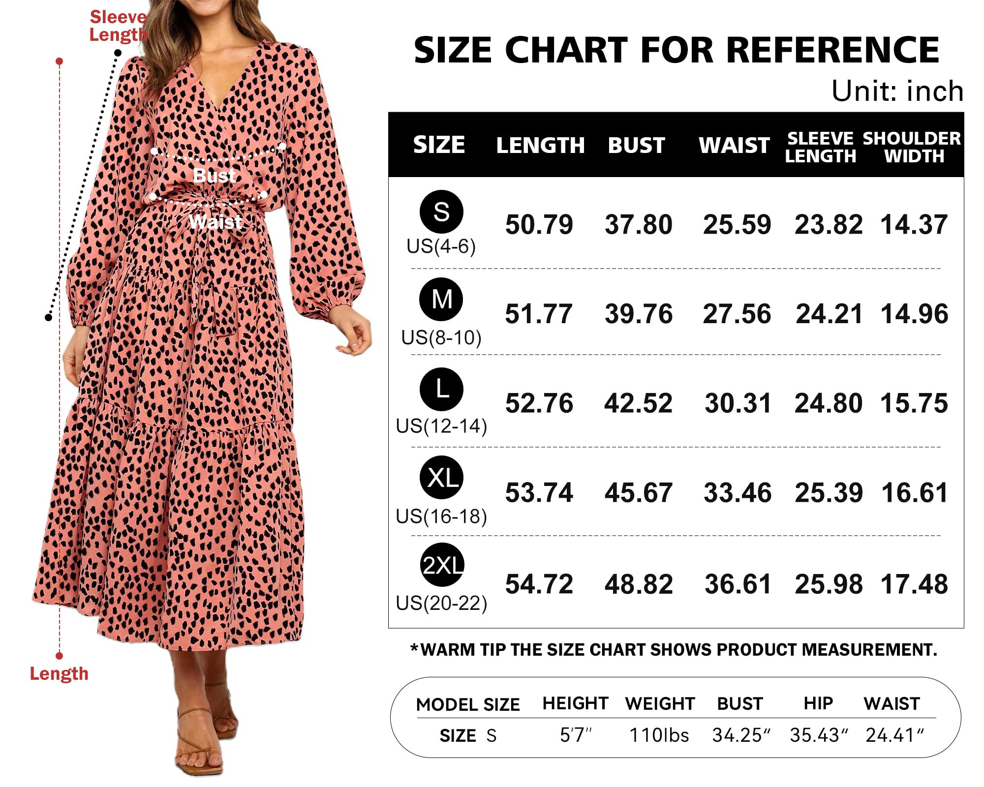 Foto 7 pulgar | Vestido Largo Prettygarden Para Mujer De Manga Larga Con Estampado Floral Naranja - Venta Internacional.
