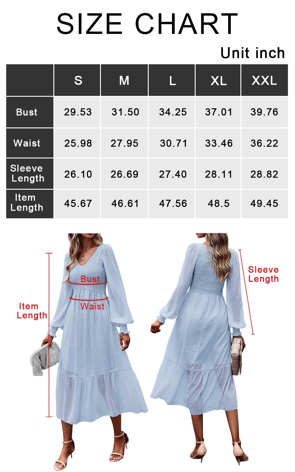 Foto 8 pulgar | Vestido Prettygarden, Midi, Manga Larga, Cintura Imperial, Para Mujer - Venta Internacional.