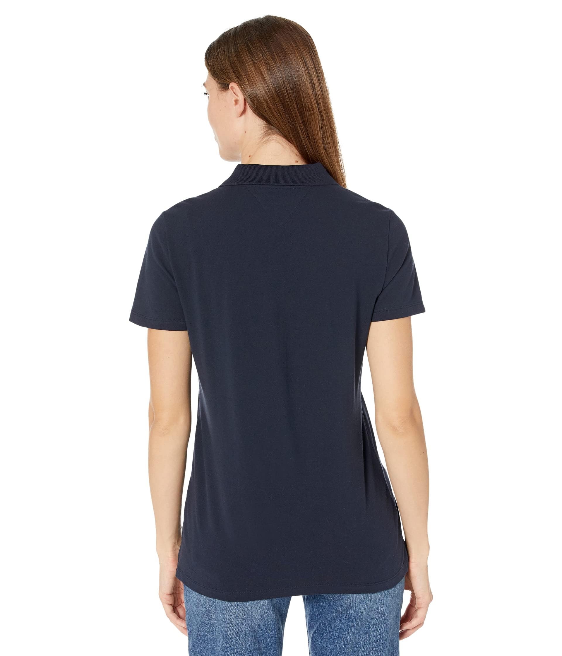 Foto 3 pulgar | Polo Tommy Hilfiger Liso De Manga Corta Azul Marino Para Mujer - Venta Internacional.