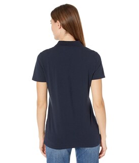 Foto 2 | Polo Tommy Hilfiger Liso De Manga Corta Azul Marino Para Mujer - Venta Internacional.