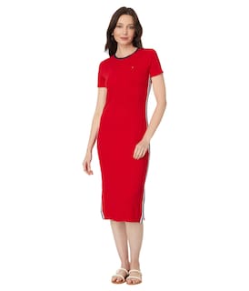 Foto 1 | Vestido Tommy Hilfiger Midi Acanalado Para Mujer Scarlet - Xl - Venta Internacional.