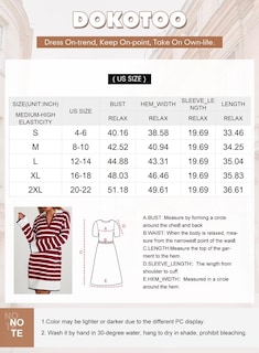 Foto 6 | Vestido Casual Dokotoo Para Mujer De Manga Larga A Rayas Color Albaricoque - Venta Internacional.