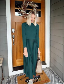 Foto 5 | Vestido Tipo Jersey Zesica Para Mujer, Cuello Alto, Primavera, Color Verde Azulado, Talla M - Venta Internacional.