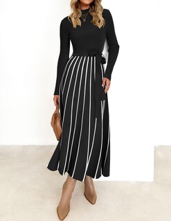 Foto 2 | Vestido Tipo Suéter Zesica Spring Con Cuello Alto Y Manga Larga Para Mujer - Venta Internacional.