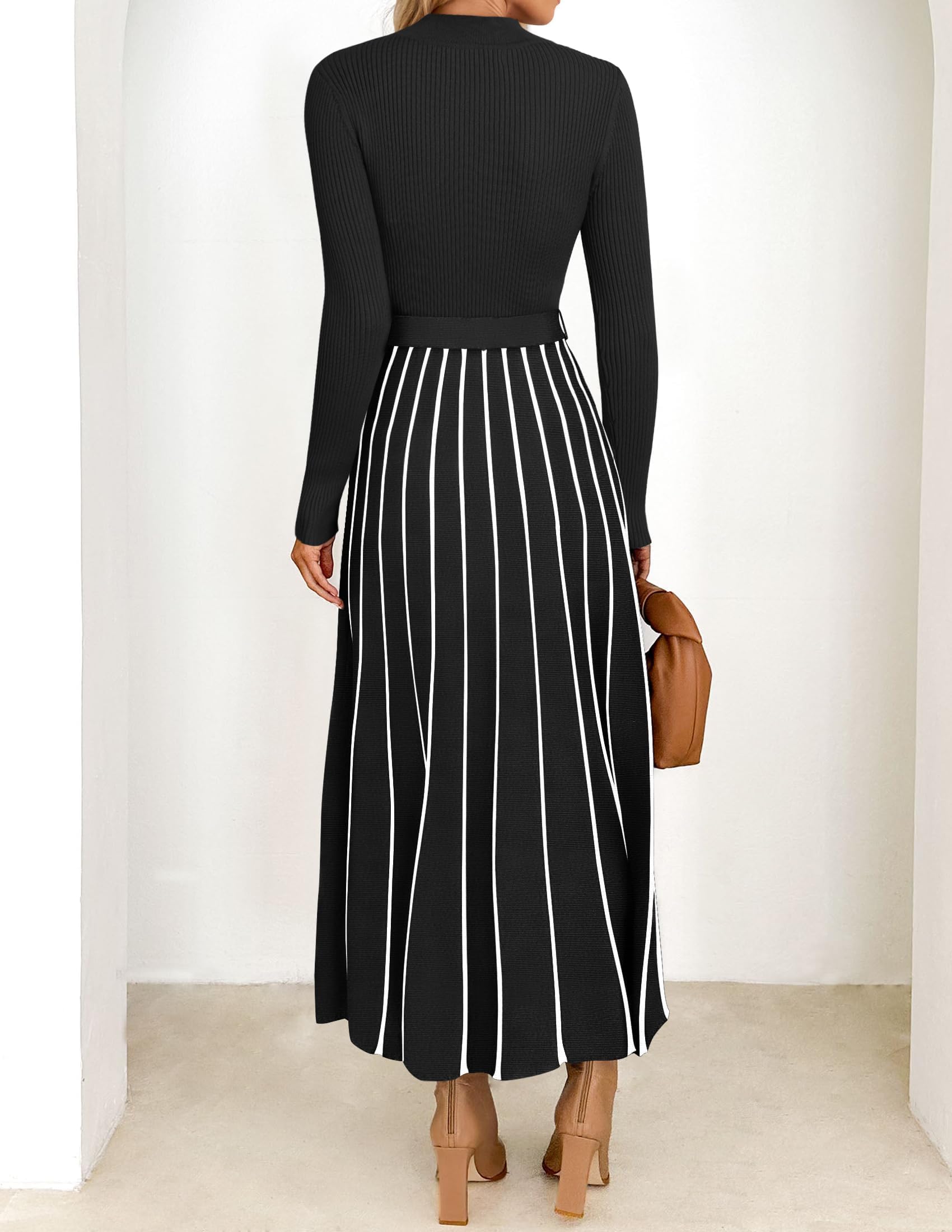Foto 5 pulgar | Vestido Tipo Suéter Zesica Spring Con Cuello Alto Y Manga Larga Para Mujer - Venta Internacional.