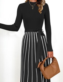 Foto 7 | Vestido Tipo Suéter Zesica Spring Con Cuello Alto Y Manga Larga Para Mujer - Venta Internacional.