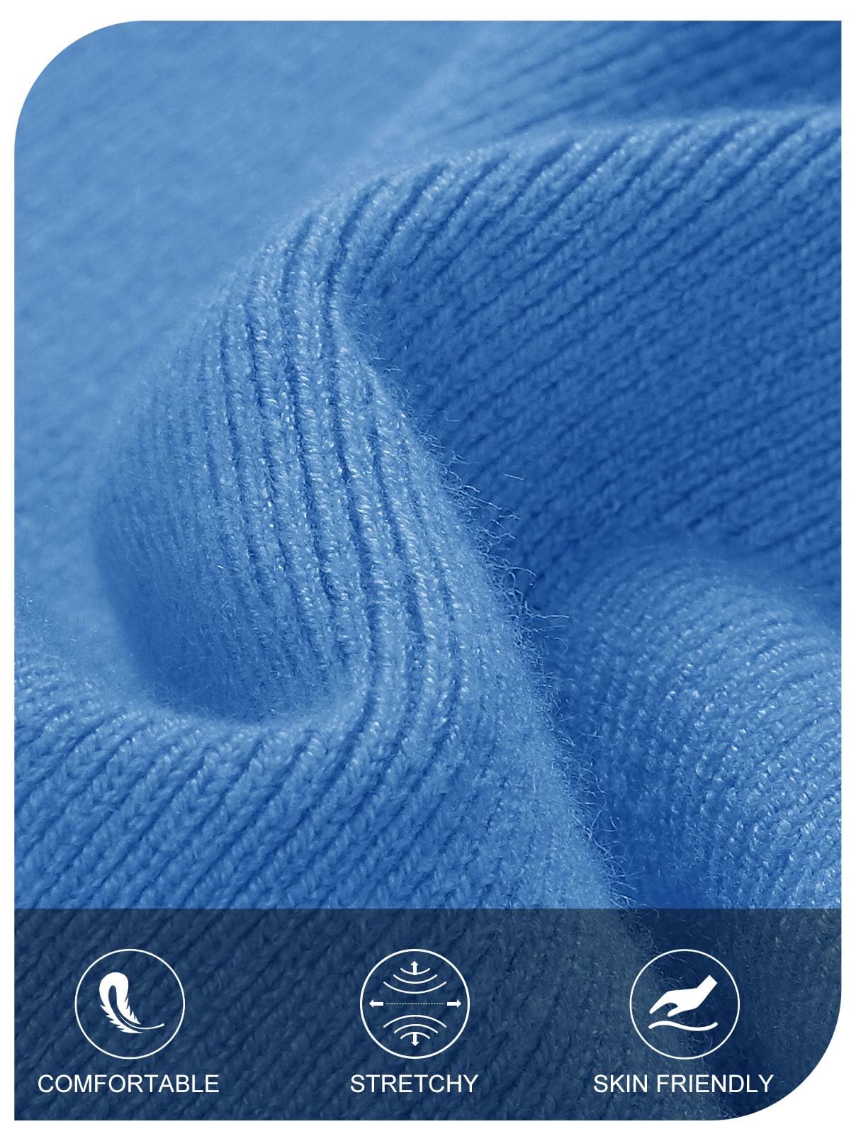 Foto 6 pulgar | Vestido Tipo Suéter Merokeety Para Mujer, Con Hombros Descubiertos, Azul Lago, Talla L - Venta Internacional.