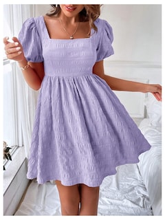 Foto 3 | Vestido Soly Hux Manga Abullonada Morado para Mujer - Venta Internacional