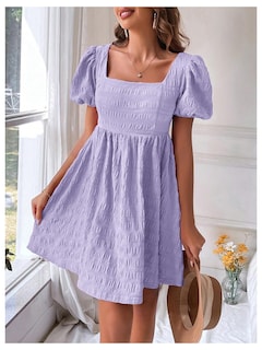 Foto 5 | Vestido Soly Hux Manga Abullonada Morado para Mujer - Venta Internacional