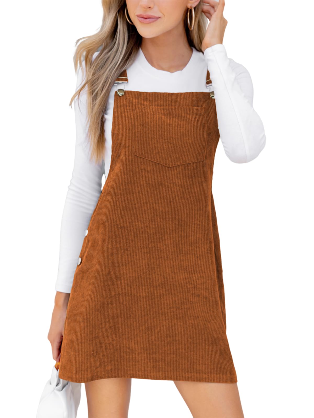 Foto 2 pulgar | Vestido Cupshe de Pana Mini Marrón Otoñal para Mujer - Venta Internacional