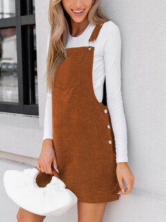 Foto 4 | Vestido Cupshe de Pana Mini Marrón Otoñal para Mujer - Venta Internacional