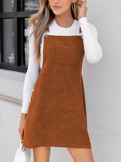 Foto 7 | Vestido Cupshe de Pana Mini Marrón Otoñal para Mujer - Venta Internacional