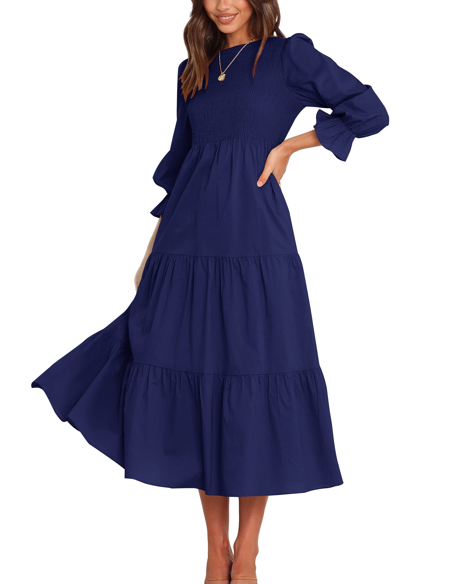 Vestido BTFBM Casual Manga Larga para Mujer - Venta Internacional