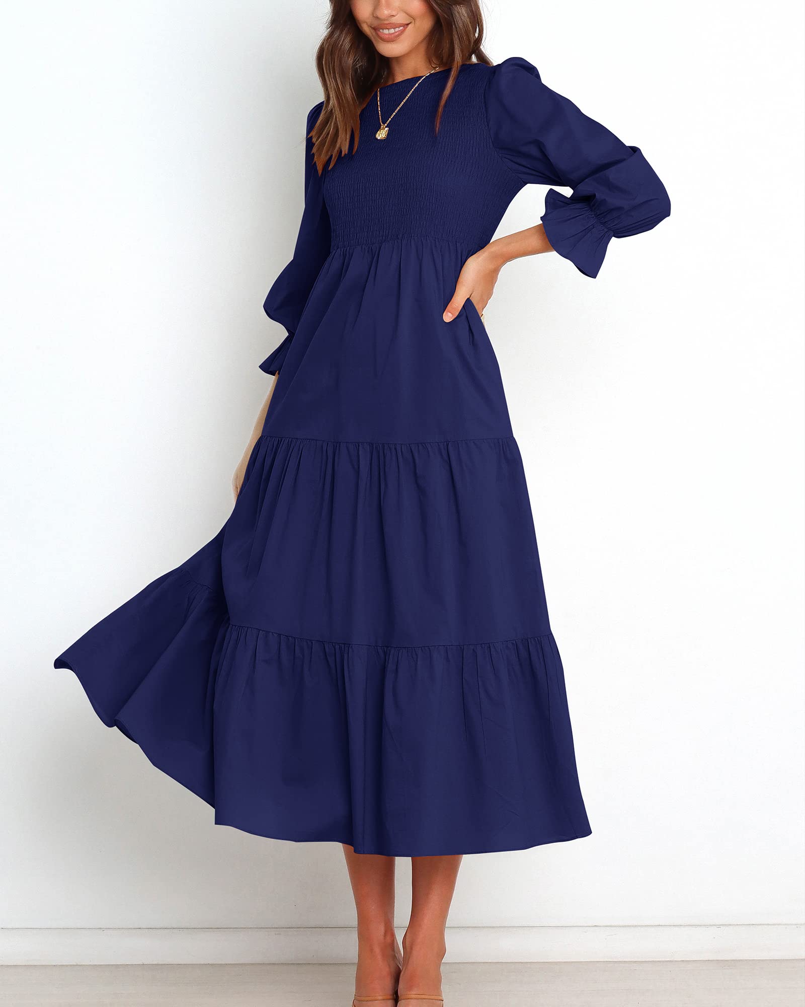 Foto 3 pulgar | Vestido BTFBM Casual Manga Larga para Mujer - Venta Internacional