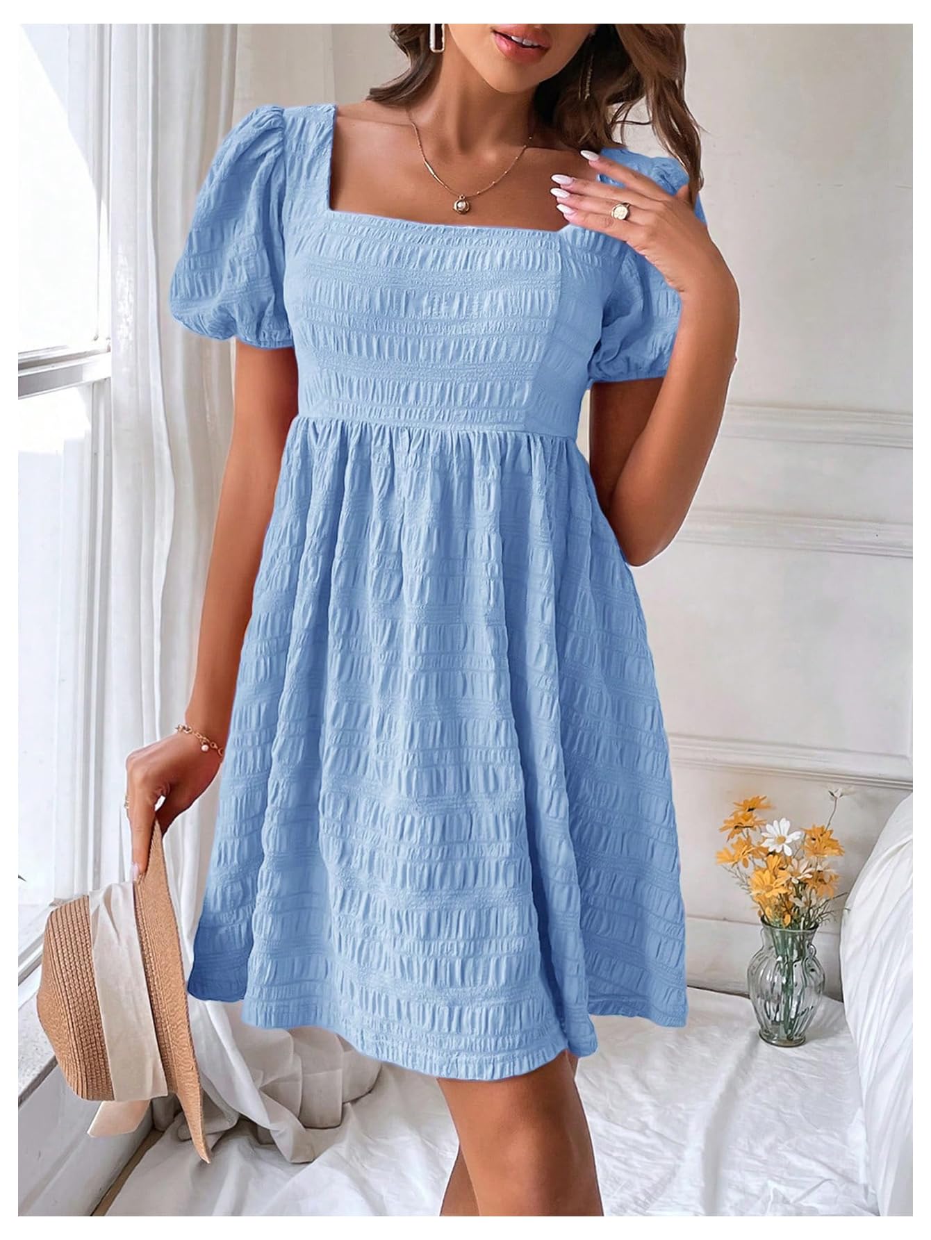 Foto 5 pulgar | Vestido Soly Hux Azul Claro pra Mujer - Venta Internacional