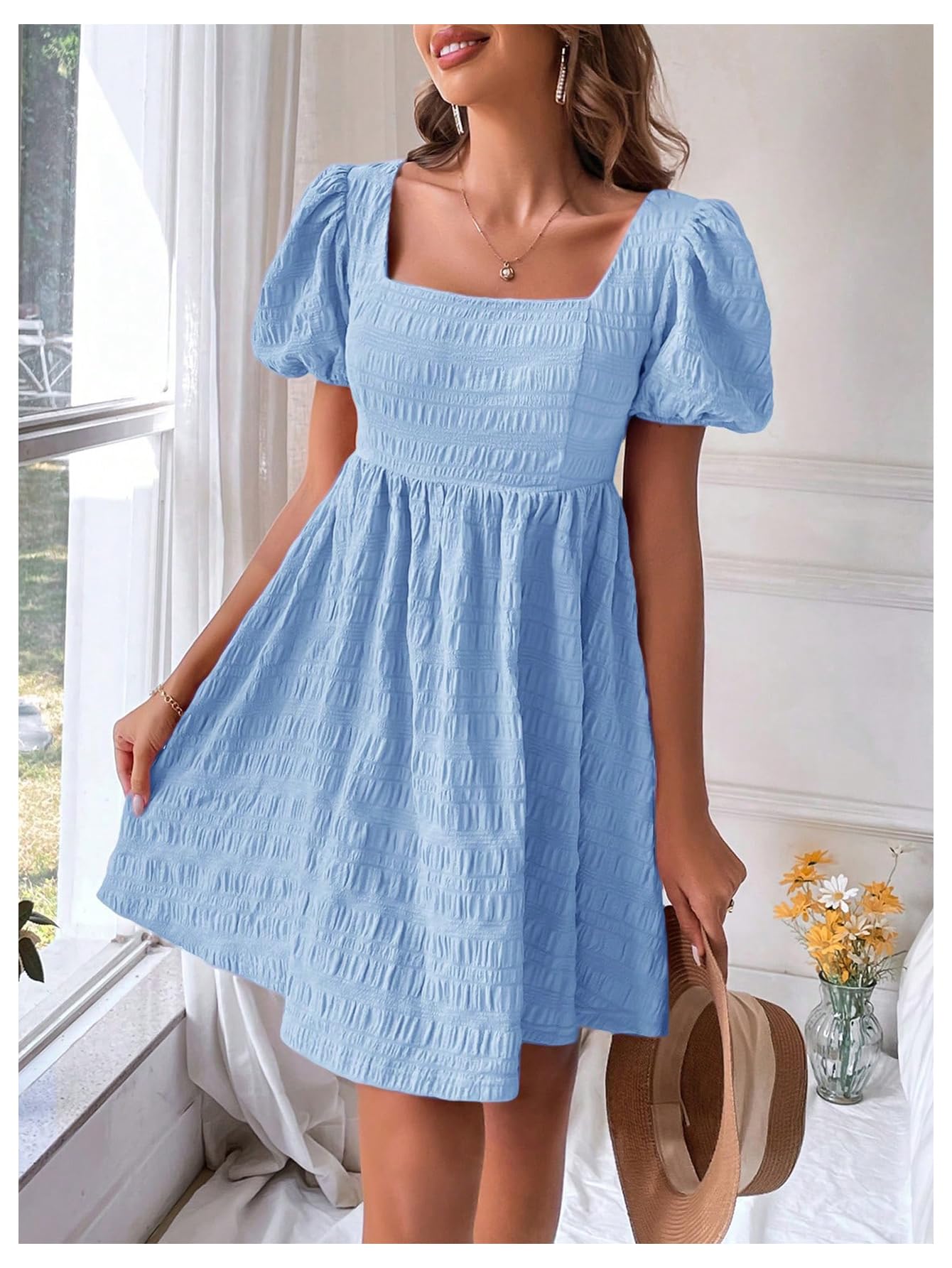 Foto 6 pulgar | Vestido Soly Hux Azul Claro pra Mujer - Venta Internacional