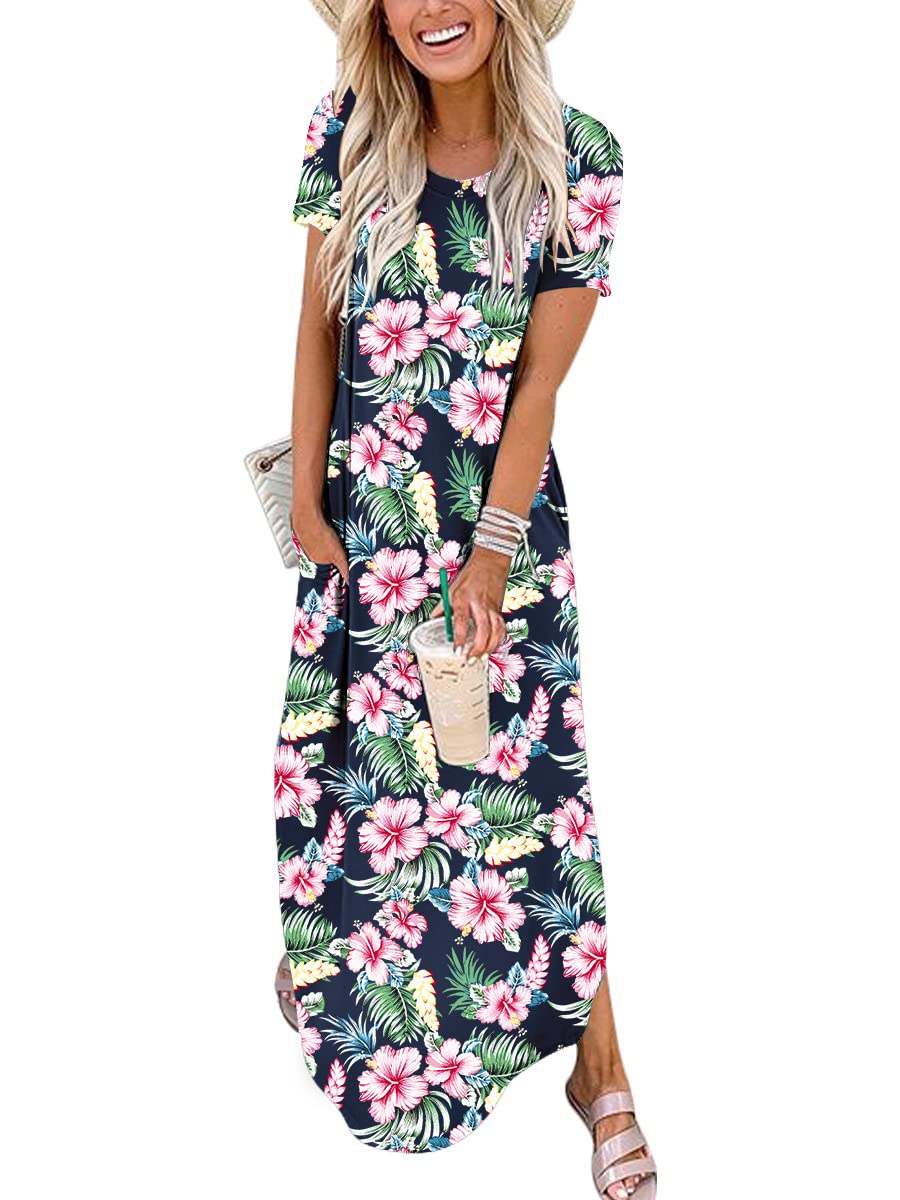 Foto 2 pulgar | Vestido Anrabess Casual Holgado Manga Corta Maxi Beach - Venta Internacional