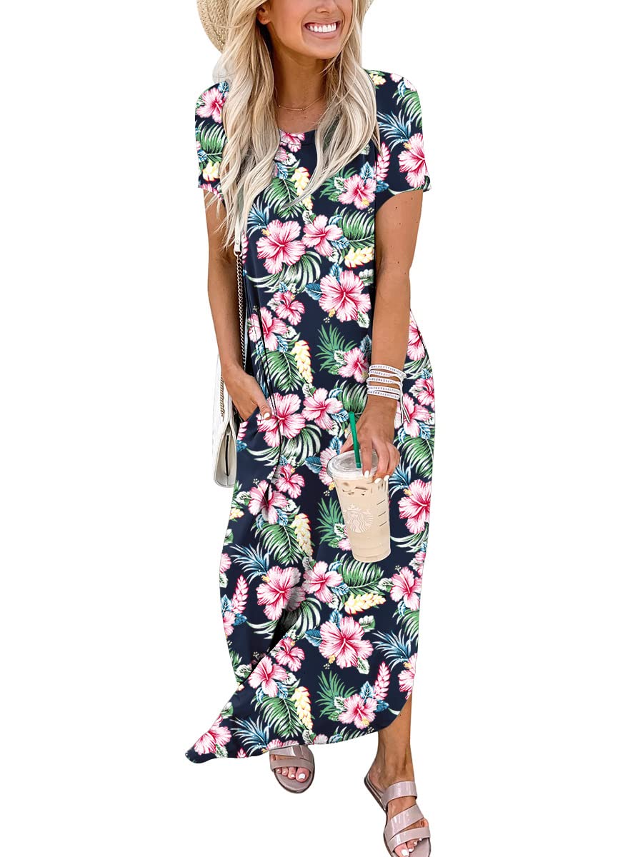 Foto 3 pulgar | Vestido Anrabess Casual Holgado Manga Corta Maxi Beach - Venta Internacional