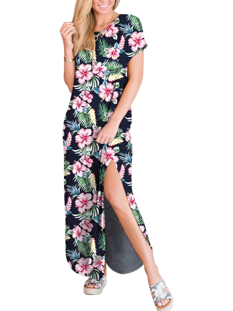 Foto 4 pulgar | Vestido Anrabess Casual Holgado Manga Corta Maxi Beach - Venta Internacional