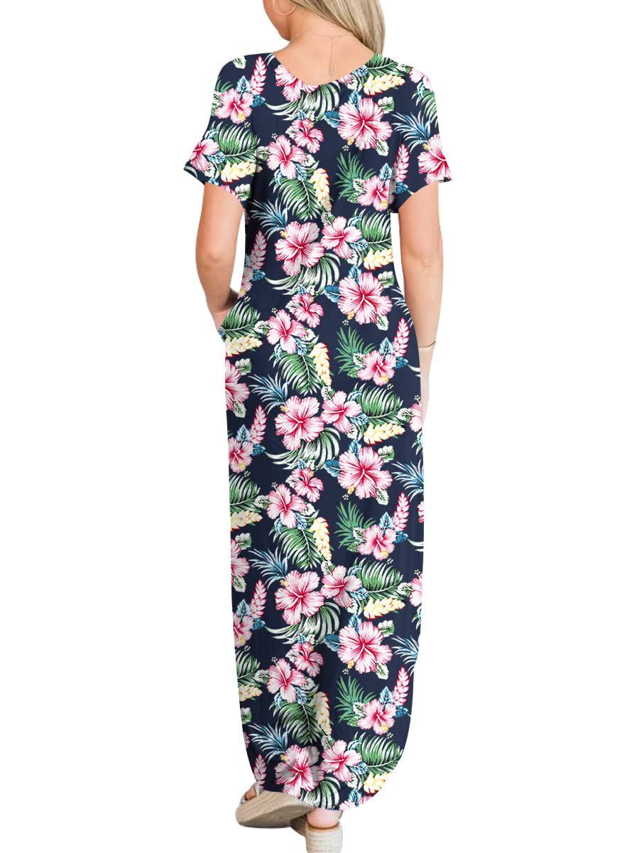 Foto 4 | Vestido Anrabess Casual Holgado Manga Corta Maxi Beach - Venta Internacional