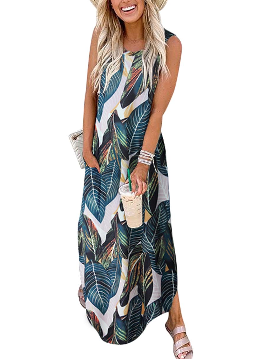 Foto 2 pulgar | Vestido Anrabess Casual Holgado Sin Mangas Maxi Beach - Venta Internacional
