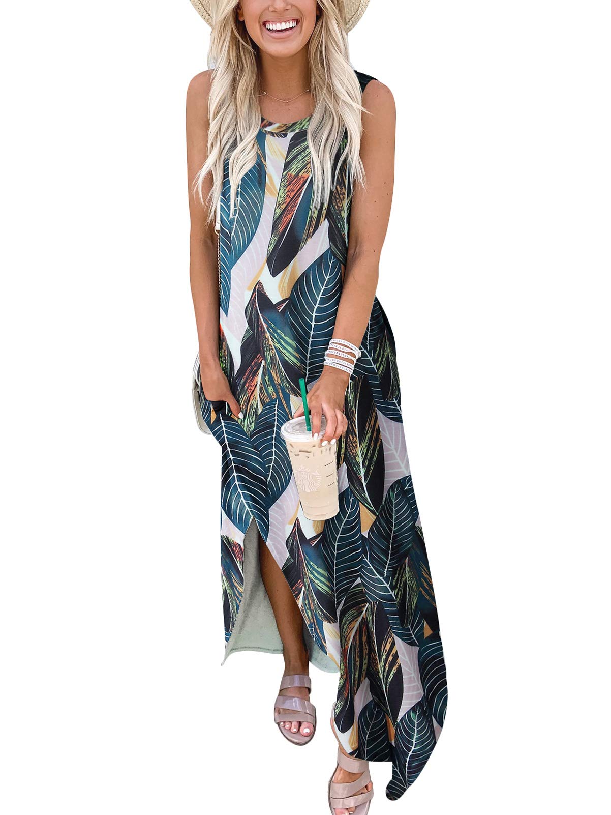 Foto 3 pulgar | Vestido Anrabess Casual Holgado Sin Mangas Maxi Beach - Venta Internacional