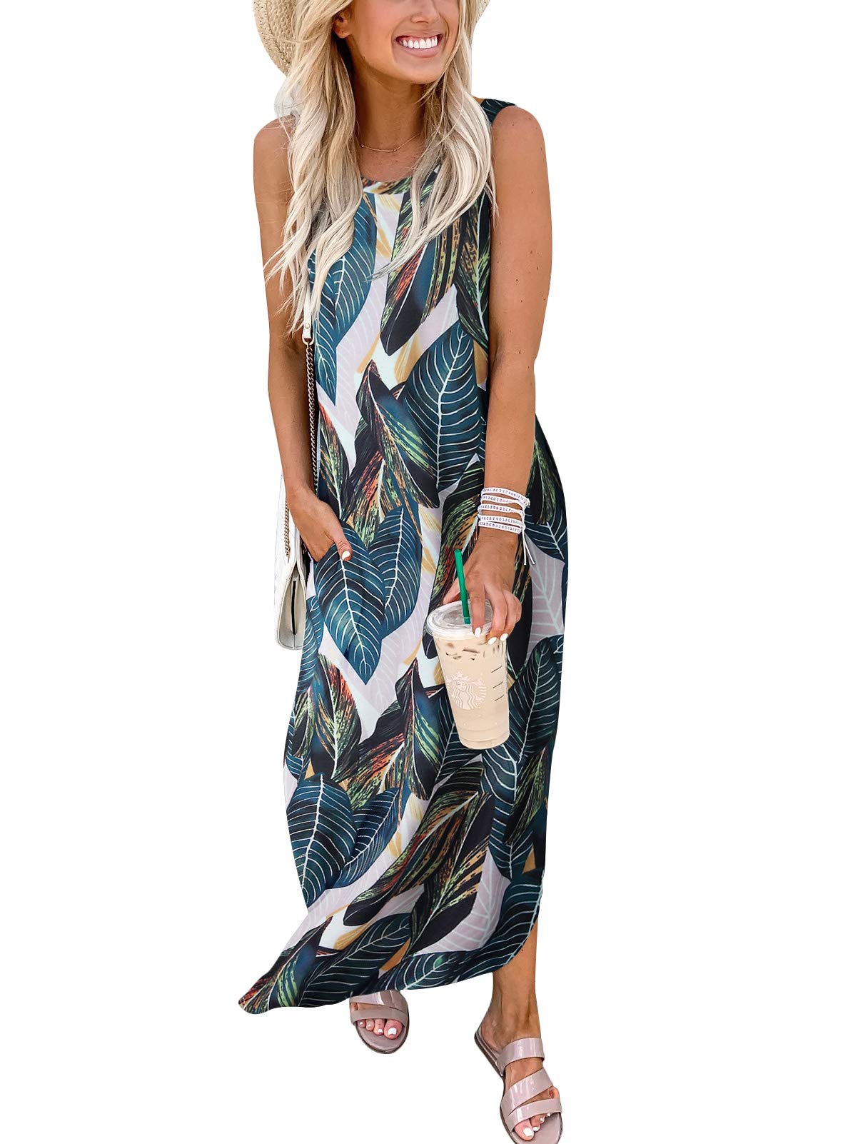 Foto 3 | Vestido Anrabess Casual Holgado Sin Mangas Maxi Beach - Venta Internacional