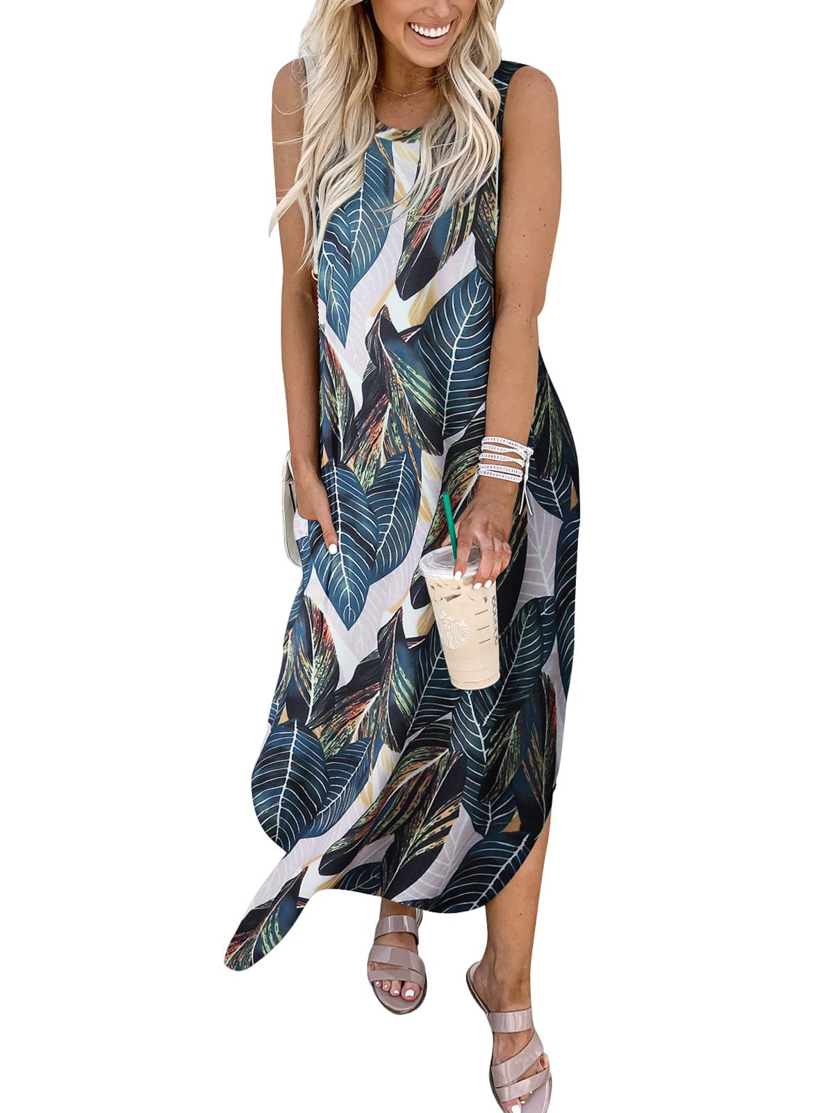 Foto 5 pulgar | Vestido Anrabess Casual Holgado Sin Mangas Maxi Beach - Venta Internacional