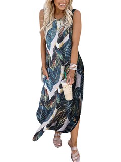 Foto 4 | Vestido Anrabess Casual Holgado Sin Mangas Maxi Beach - Venta Internacional