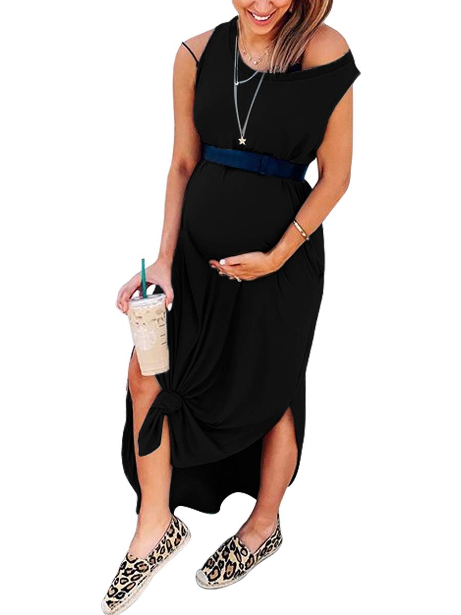 Foto 7 pulgar | Vestido Anrabess Casual Sin Mangas Maxi Negro - Venta Internacional