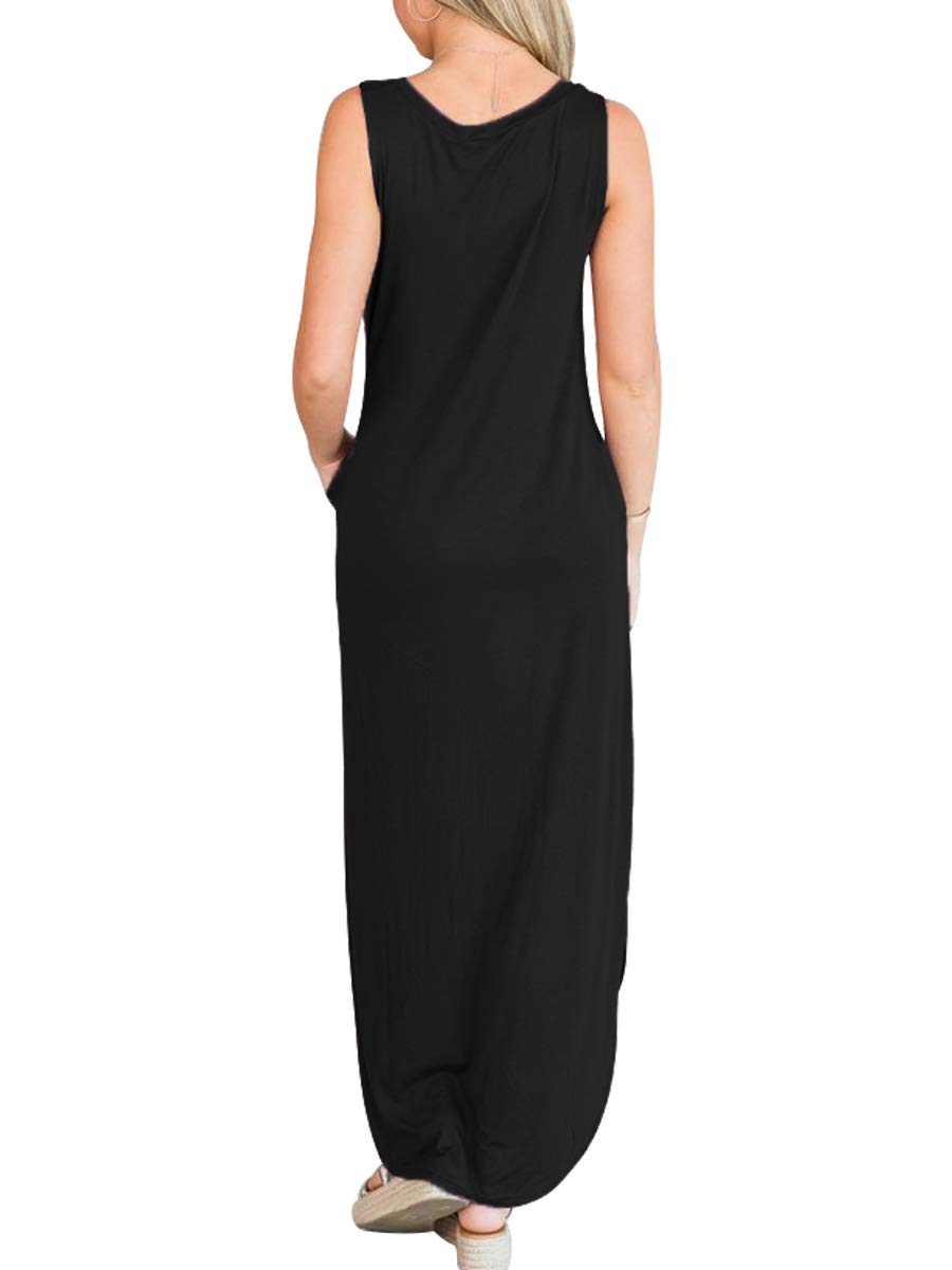 Foto 8 pulgar | Vestido Anrabess Casual Sin Mangas Maxi Negro - Venta Internacional